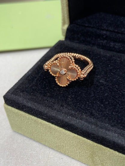 [Amore Jewels]CLOVER RIVERSIBLE PINK GOLD RING