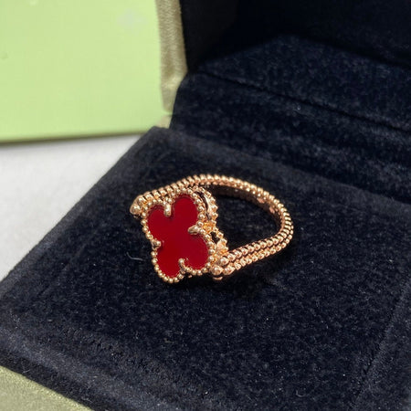 [Amore Jewels]CLOVER RIVERSIBLE PINK GOLD RING