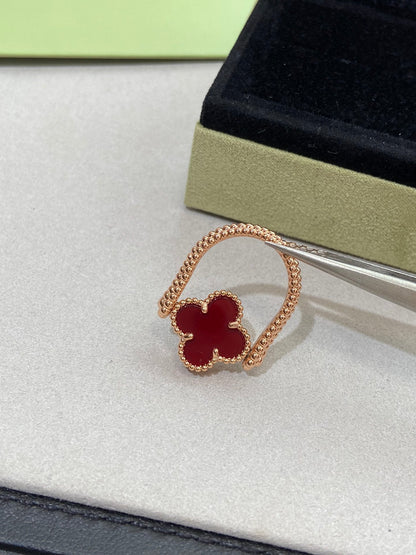 [Amore Jewels]CLOVER RIVERSIBLE PINK GOLD RING