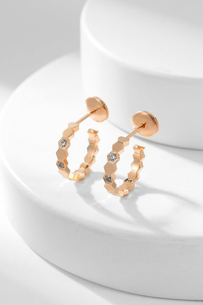 [Amore Jewels]BEE LOVE DIAMOND HOOP EARRINGS