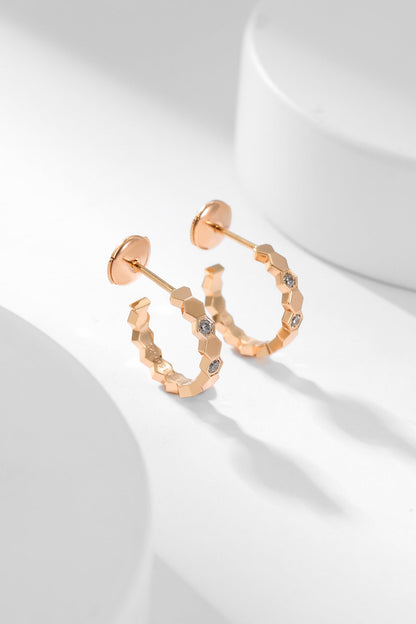 [Amore Jewels]BEE LOVE DIAMOND HOOP EARRINGS