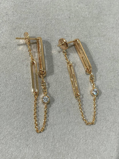 [Amore Jewels]CHAINE CHAOS DIAMOND DROP EARRINGS