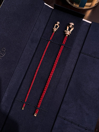 [Amore Jewels]FORCE 10 HALF DIAMOND PINK GOLD RED CORDERI LARGE AND MEDIUM MODEL