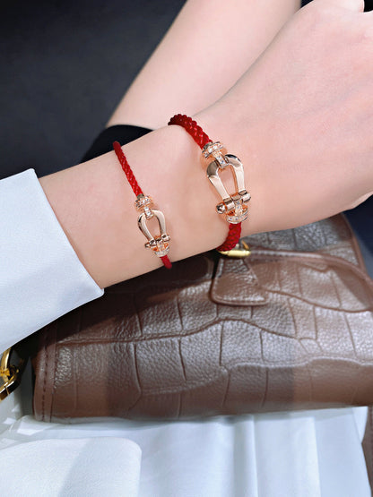 [Amore Jewels]FORCE 10 HALF DIAMOND PINK GOLD RED CORDERI LARGE AND MEDIUM MODEL