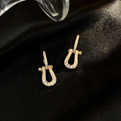 [Amore Jewels]FORCE 10 FULL DIAMOND DROP EARRINGS MEDIUM MODEL