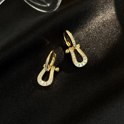 [Amore Jewels]FORCE 10 FULL DIAMOND DROP EARRINGS MEDIUM MODEL