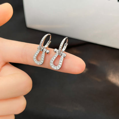 [Amore Jewels]FORCE 10 FULL DIAMOND DROP EARRINGS MEDIUM MODEL