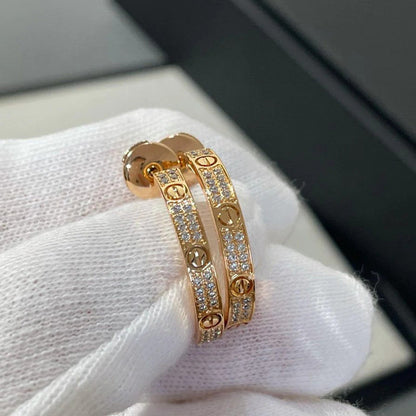 [Amore Jewels]LOVE EARRINGS 3.6MM DIAMOND PAVED