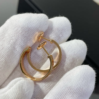 [Amore Jewels]LOVE DIAMOND PINK GOLD HOOP EARRINGS