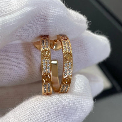 [Amore Jewels]LOVE EARRINGS 3.6MM DIAMOND PAVED