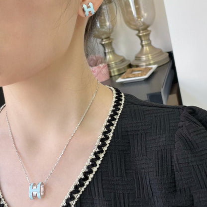 [Amore Jewels]POP H SKY BLUE NECKLACE