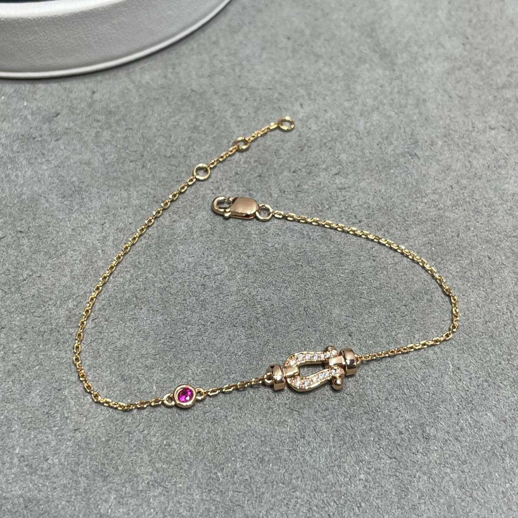 [Amore Jewels]FORCE 10 DIAMOND CHAIN LINK PINK GOLD BRACELET