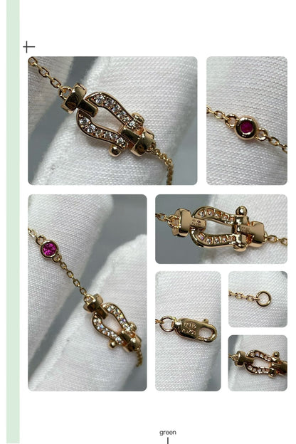 [Amore Jewels]FORCE 10 DIAMOND CHAIN LINK PINK GOLD BRACELET