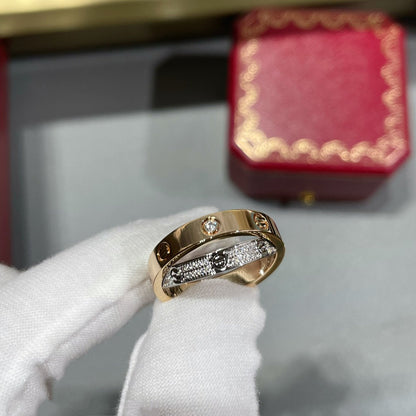 [Amore Jewels]LOVE PINK GOLD SILVER DIAMOND DOUBLE RING