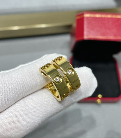 [Amore Jewels]LOVE 5.5MM 1 DIAMOND EARRINGS