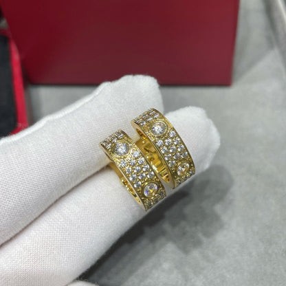 [Amore Jewels]LOVE 5.5MM DIAMOND PAVED EARRINGS