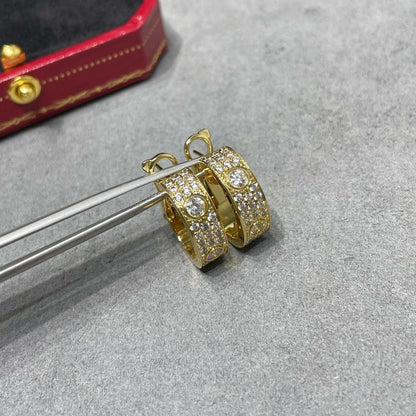 [Amore Jewels]LOVE 5.5MM DIAMOND PAVED EARRINGS