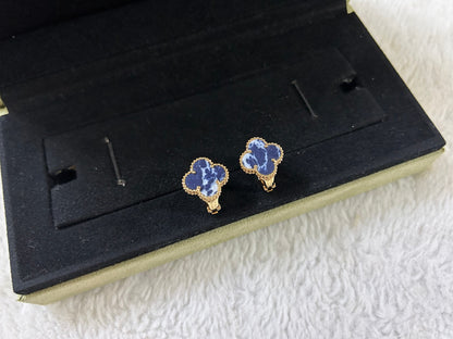 [Amore Jewels]CLOVER PIETERSITE MEDIUM STUD EARRINGS
