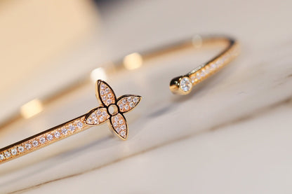 [Amore Jewels]IDYLLE GOLD OPEN BRACELET DIAMOND PAVED