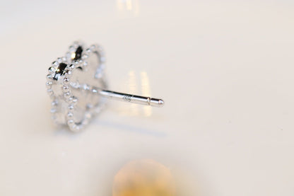 [Amore Jewels]CLOVER MINI TURQUOISE SILVER STUD EARRINGS