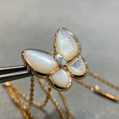 [Amore Jewels]BUTTERFLY MOP DIAMOND NECKLACE