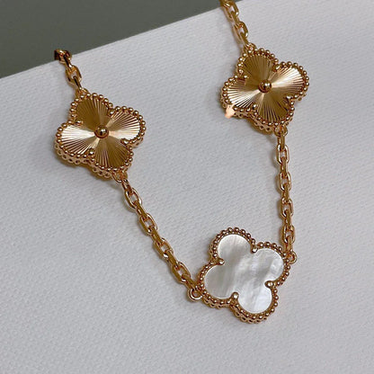 [Amore Jewels]CLOVER WHITE PEARL MOP 5 MOTIF BRACELET COLLECTION