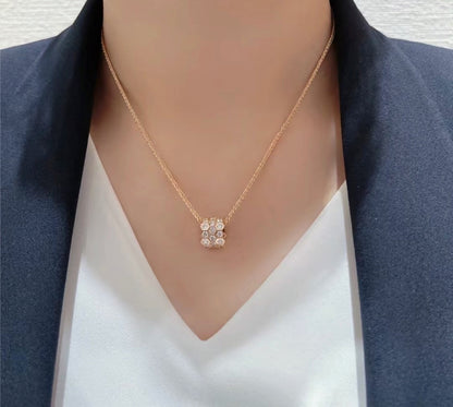 [Amore Jewels]BEE LOVE DIAMOND PAVED 3 ROW NECKLACE