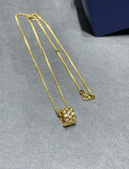 [Amore Jewels]BEE LOVE DIAMOND PAVED 3 ROW NECKLACE