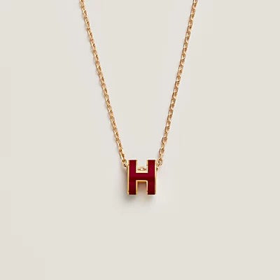 [Amore Jewels]HM CLIC RED ENAMEL GOLD NECKLACE