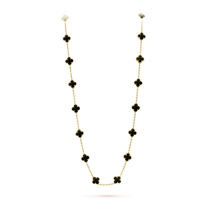 [Amore Jewels]CLOVER 20 MOTIFS ONYX NECKLACE