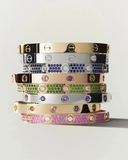 [Amore Jewels]Classic 6.1mm Love Bracelet 10-Diamond Full Pavé