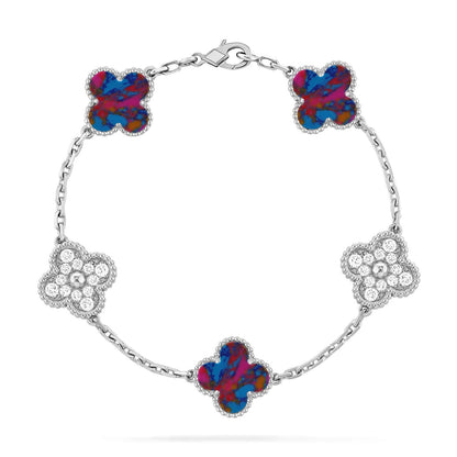 [Amore Jewels]CLOVER 5 MOTIF COLOR GEMSTONES BRACELET COLLECTION