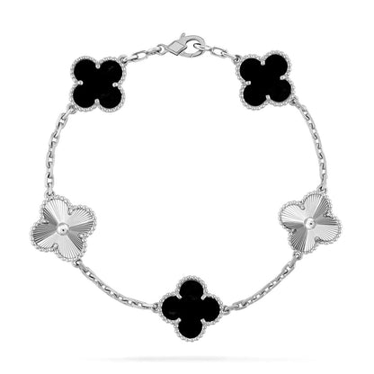 [Amore Jewels] CLOVER 5 MOTIF ONYXS BRACELET COLLECTION