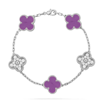 [Amore Jewels] CLOVER 5 MOTIF VIOLET BRACELET COLLECTION
