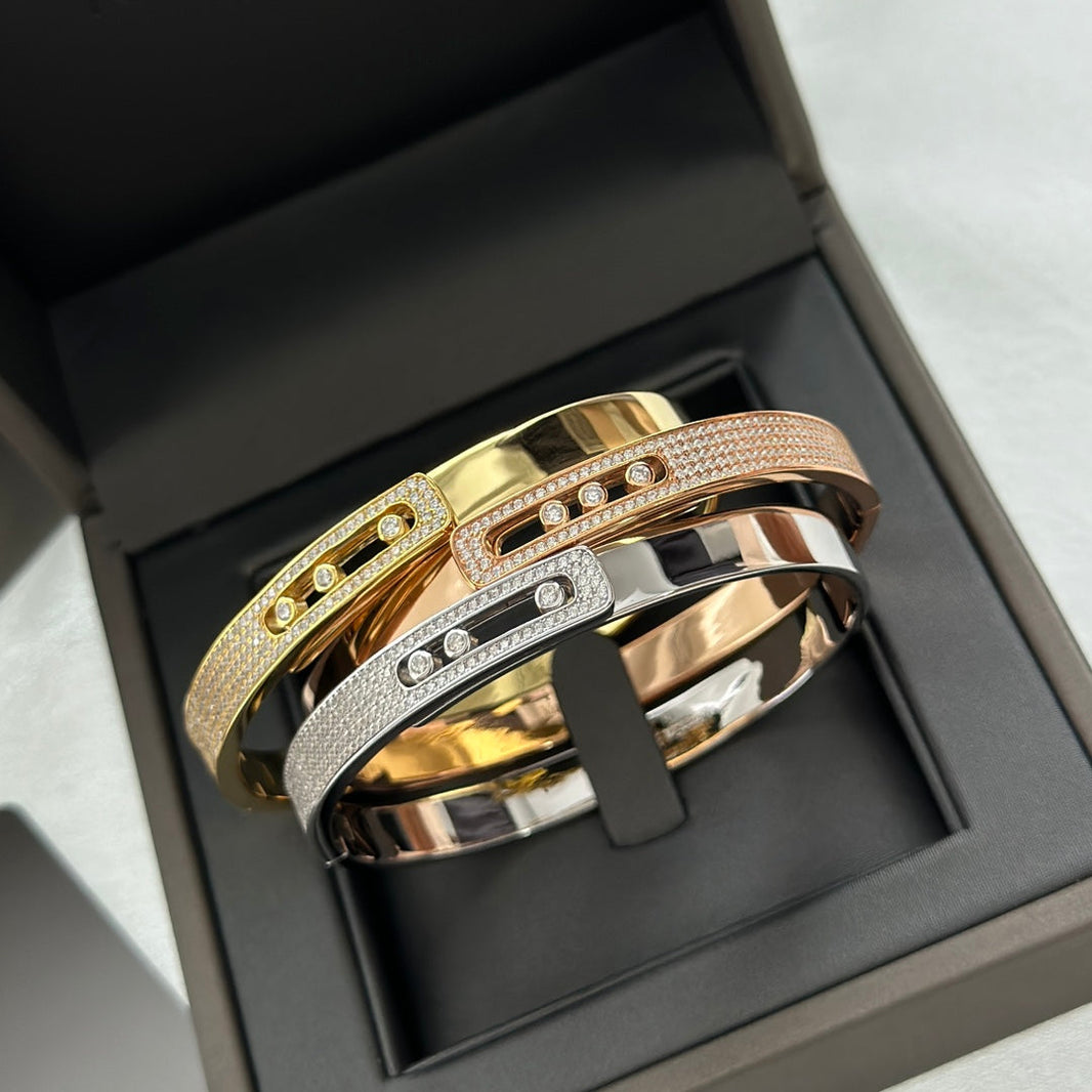 [Amore Jewels]Move Noa Rose Gold Pavé Diamond Bangle Bracelet