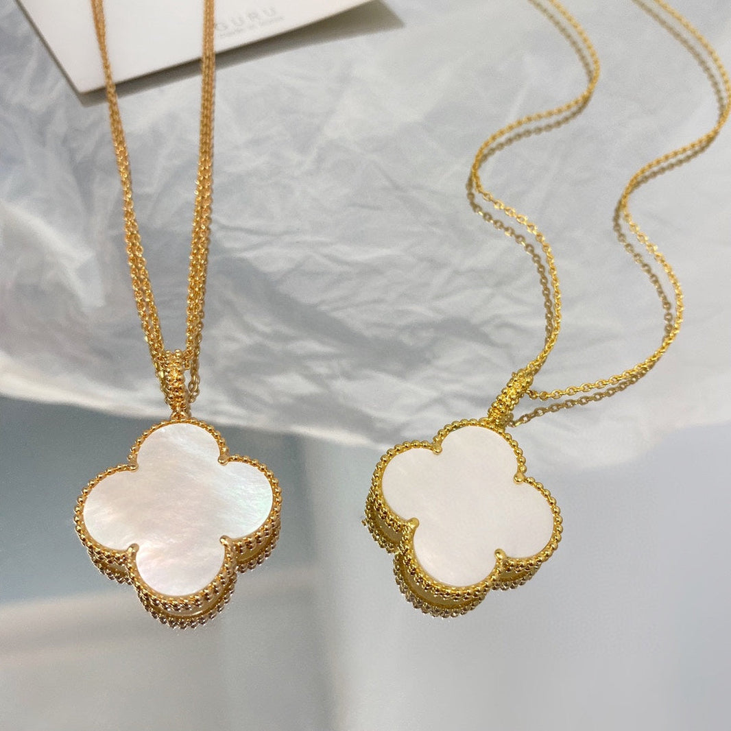 [Amore Jewels]CLOVER 25MM MOP LARGE PENDANT NECKLACE
