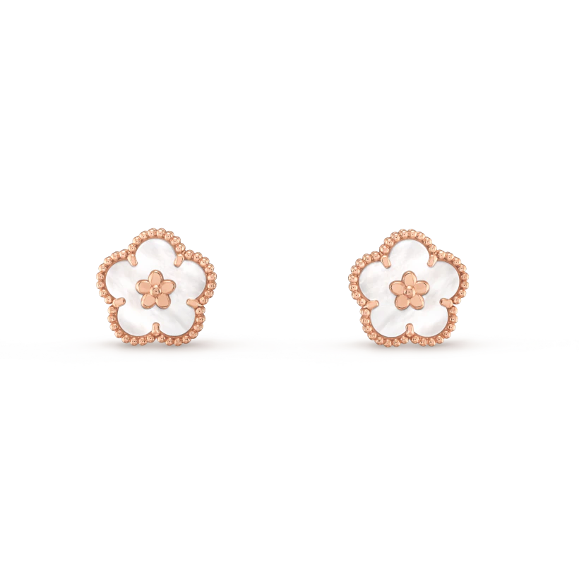 [Amore Jewels]LUCKY PINK GOLD WHITE MOP EARRINGS