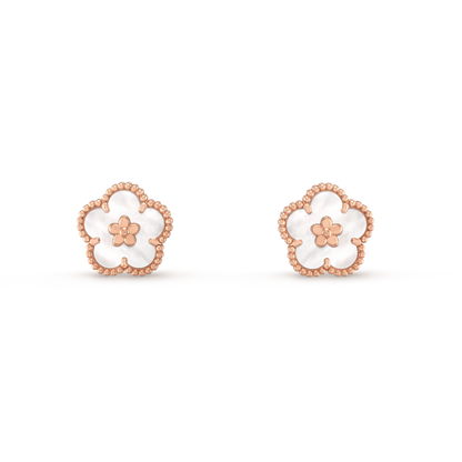 [Amore Jewels]LUCKY PINK GOLD WHITE MOP EARRINGS