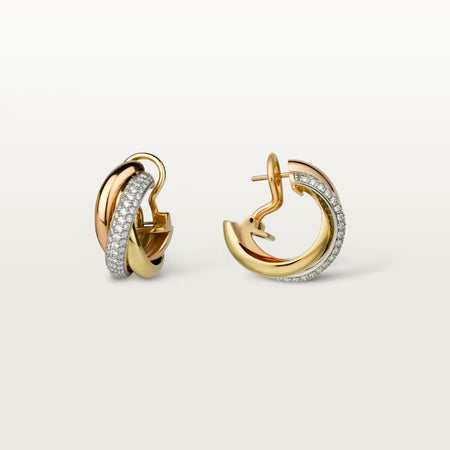 [Amore Jewels]TRINITY HALF DIAMOND  CLASSIC EARRINGS