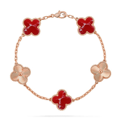 [Amore Jewels]CLOVER 5 MOTIF RED PATTERN BRACELET COLLECTION