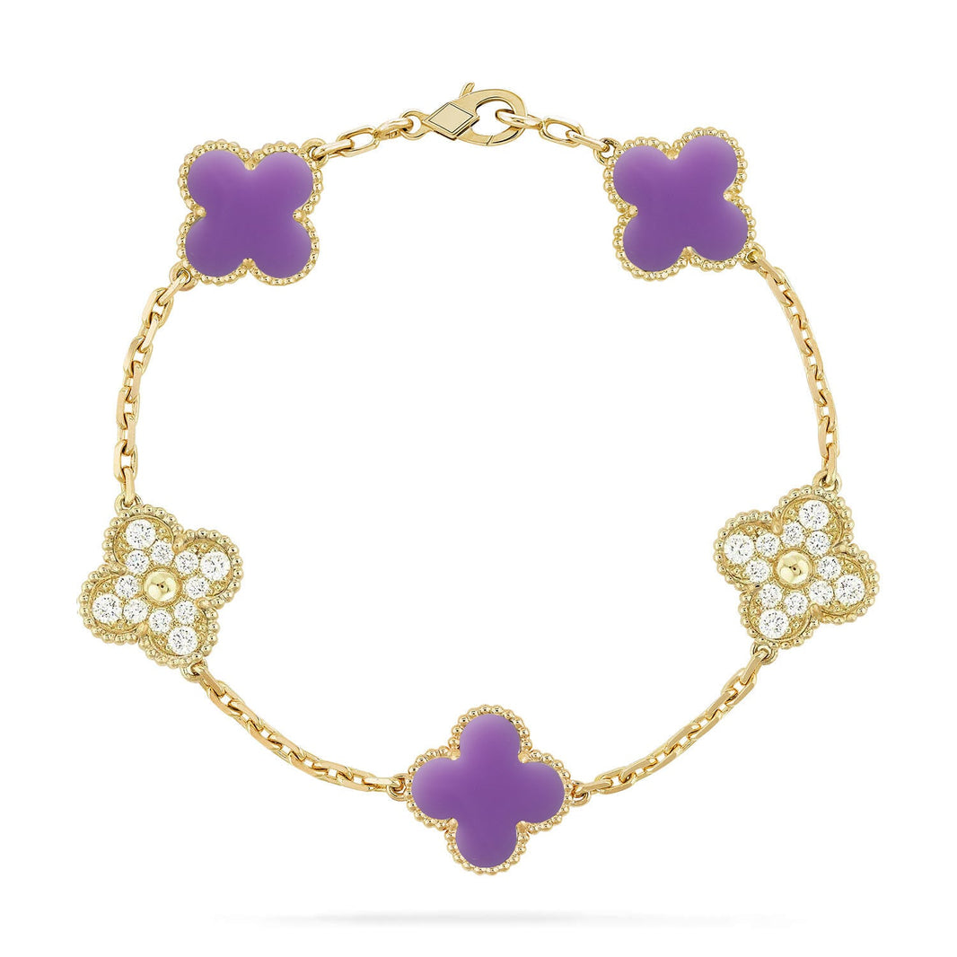 [LEGEND Jewelry]CLOVER 5 MOTIF LIGHT PURPLE BRACELET COLLECTION