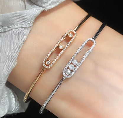 [Amore Jewels]Move Pavé Diamond Bangle Bracelet M