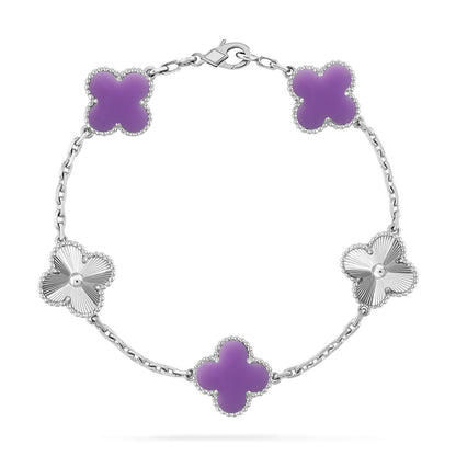 [Amore Jewels]CLOVER 5 MOTIF LIGHT PURPLE BRACELET COLLECTION