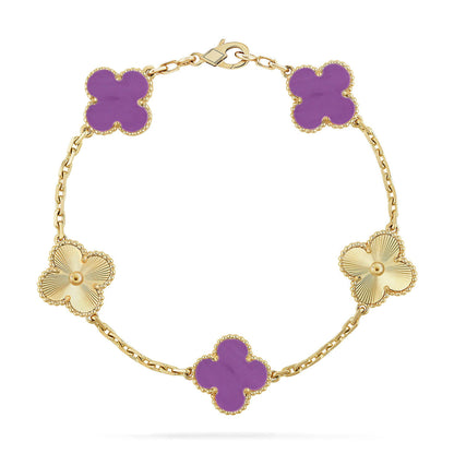 [Amore Jewels] CLOVER 5 MOTIF VIOLET BRACELET COLLECTION