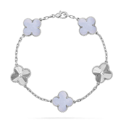 [Amore Jewels] CLOVER 5 MOTIF PURPLE CHALCEDONY BRACELET COLLECTION