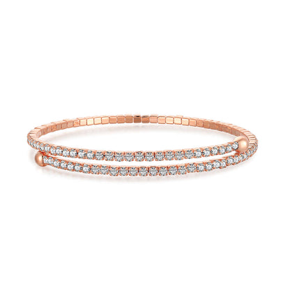[Amore Jewels]Row of Diamonds Round Fashion Bracelet