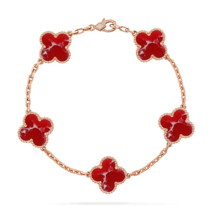 [Amore Jewels]CLOVER 5 MOTIF RED PATTERN BRACELET COLLECTION