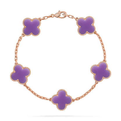 [Amore Jewels]CLOVER 5 MOTIF LIGHT PURPLE BRACELET COLLECTION