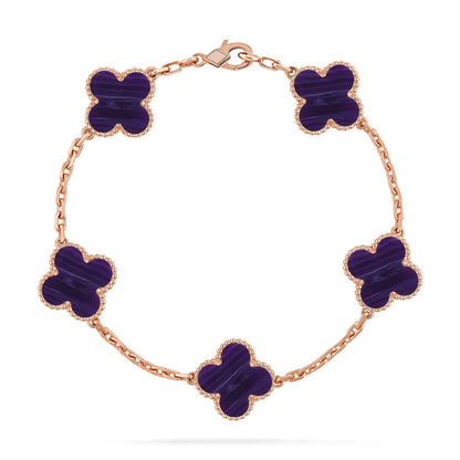 [Amore Jewels]CLOVER 5 MOTIF PURPLE STRIPES BRACELET COLLECTION