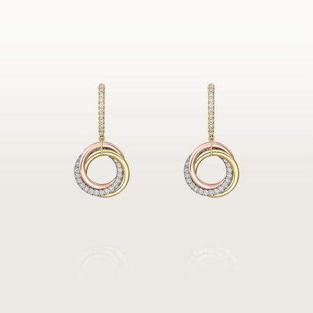 [Amore Jewels]TRINITY HALF DIAMOND  EARRINGS